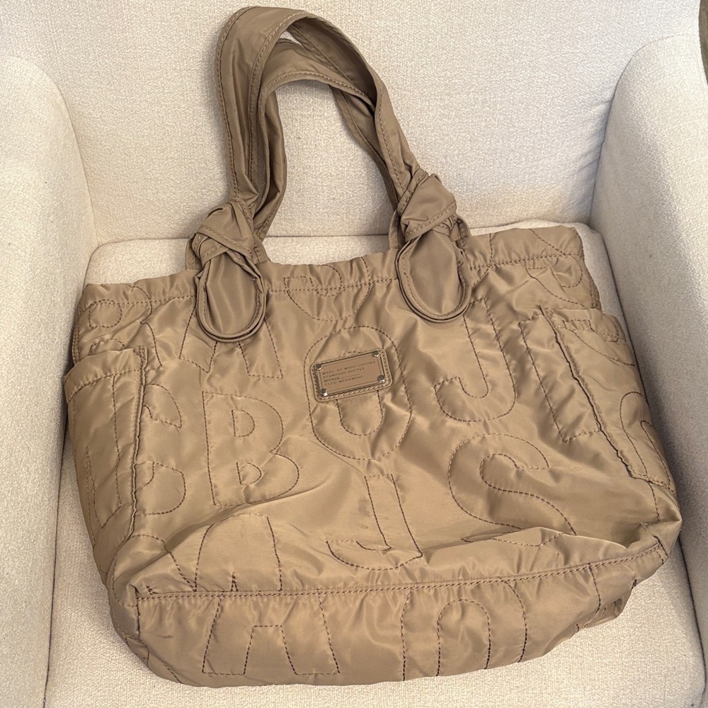 Marc Jacobs Tan Quilted Tote Bag
